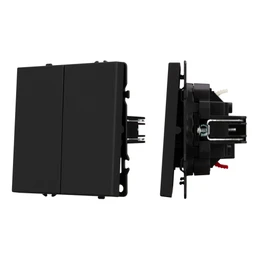 Фото #1 товара Механизм выключателя двухклавишный проходной SWT-NOBE-MKP2-SFPL-BK (230V, 10A) (Arlight, -)