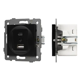 Фото #1 товара Механизм USB розетки SCT-MUAC-PL-BK-V (5V, 3A, QC4) (Arlight, -)