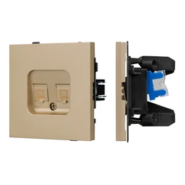 Фото #1 товара Механизм компьютерной розетки двойной SCT-TENDO-MPC2-SFPL-GD (RJ-45, CAT6) (Arlight, -)