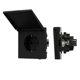 Фото #1 товара Механизм розетки влагозащищённый SCT-TENDO-MCP-SFPL-BK (230V, 16A) (Arlight, -)