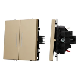 Фото #1 товара Механизм выключателя двухклавишный непроходной LED SWT-NOBE-MK02-SFPL-L-GD (230V, 10A) (Arlight, -)