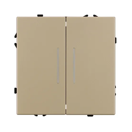 Фото #3 товара Механизм выключателя двухклавишный проходной LED SWT-NOBE-MKP2-SFPL-L-GD (230V, 10A) (Arlight, -)