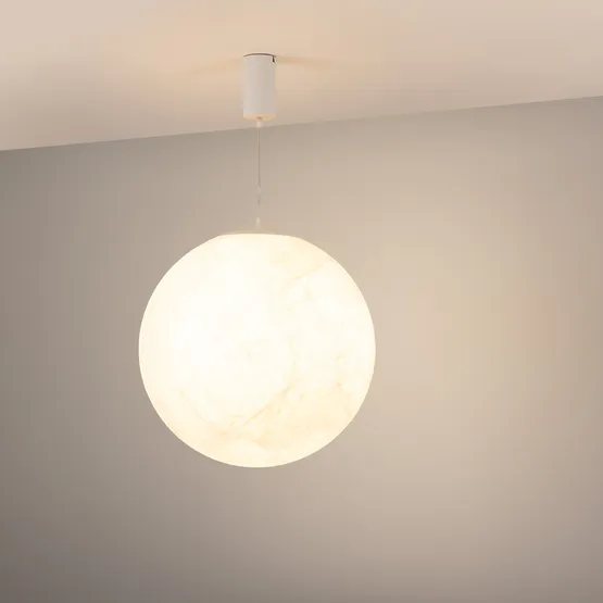 Фото #3 товара Светильник SP-SILKA-HANG-R600-12W Warm2700 (WH, 330 deg, 230V) (Arlight, IP20, Натуральный шелк, 3 года)