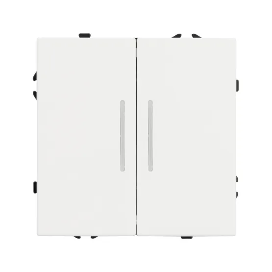 Фото #3 товара Механизм выключателя двухклавишный проходной LED SWT-NOBE-MKP2-SFPL-L-WH (230V, 10A) (Arlight, -)