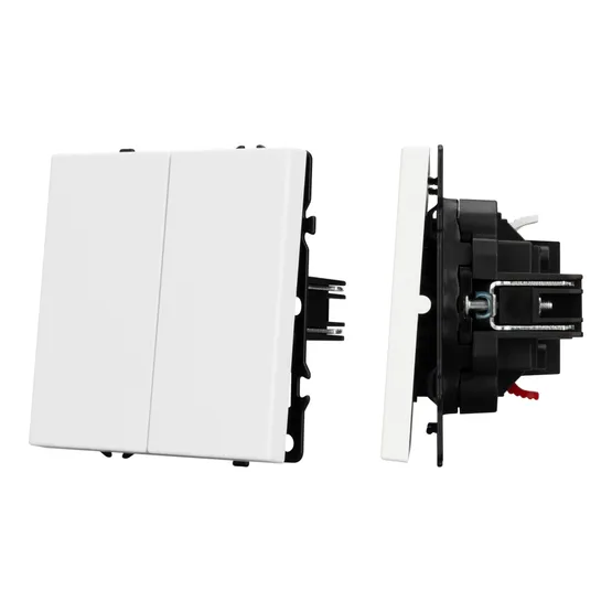 Фото #1 товара Механизм выключателя двухклавишный проходной SWT-NOBE-MKP2-SFPL-WH (230V, 10A) (Arlight, -)