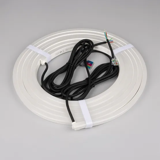 Фото #2 товара Светодиодная лента герметичная NOVA-SIDE-PU-B84-12x20mm 24V RGB-Warm (15 W/m, IP68, 5m, wire x2) (Arlight, Полиуретан)