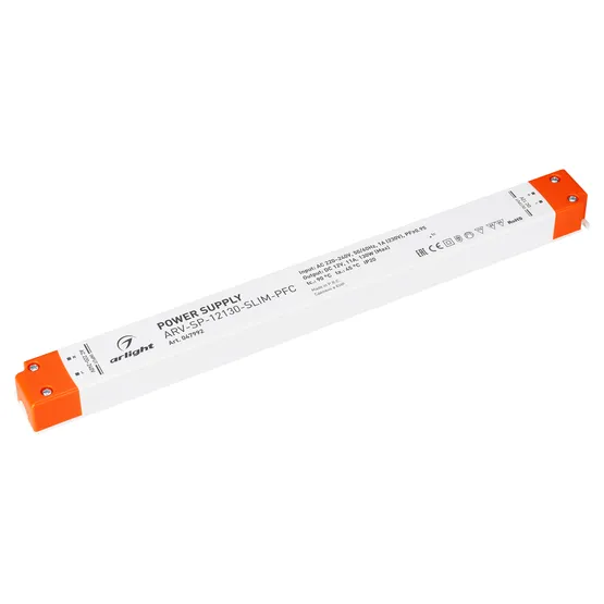 Фото товара Блок питания ARV-SP-12130-SLIM-PFC (12V, 11A, 130W) (Arlight, IP20 Пластик, 5 лет)