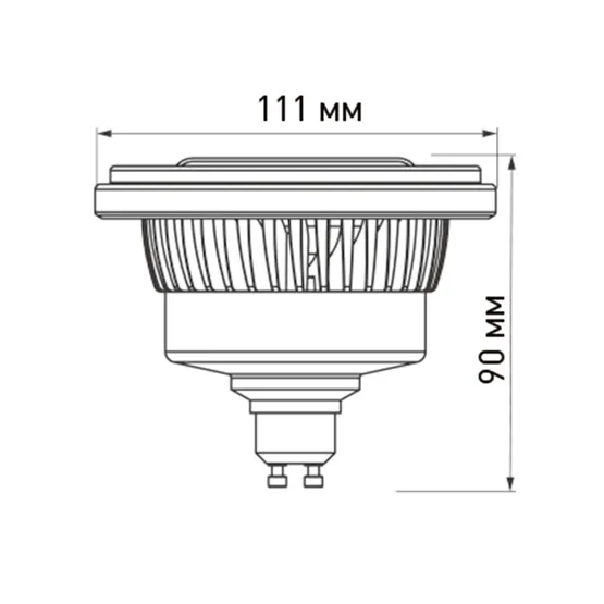Фото #3 товара Лампа AR111-FORT-GU10-12W-DIM Warm3000 (Reflector, 24 deg, 230V) (Arlight, Металл)