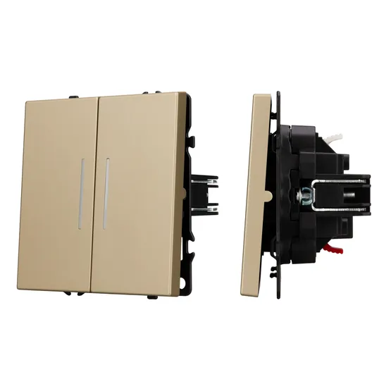 Фото #1 товара Механизм выключателя двухклавишный проходной LED SWT-NOBE-MKP2-SFPL-L-GD (230V, 10A) (Arlight, -)