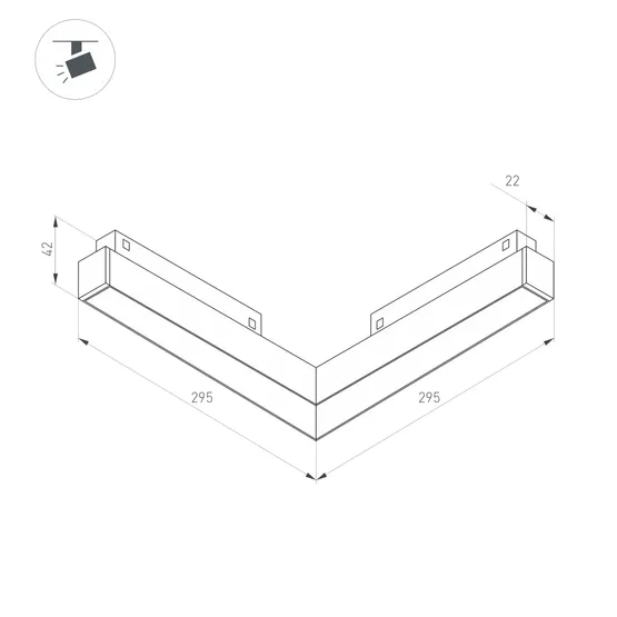 Фото #2 товара Светильник MAG-ORIENT-FLAT-ANGLE-L295-18W Warm3000 (BK, 100 deg, 48V) (Arlight, IP20 Металл, 5 лет)