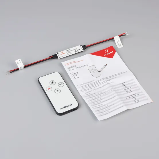 Фото #2 товара Диммер SMART-MINI-DIM-SET (12-24V, 1x4A, ПДУ 4кн, IR) (Arlight, IP20 Пластик, 5 лет)