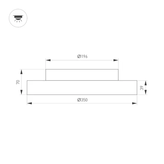 Фото #2 товара Светильник SP-ESTELY-R350-30W Warm3300-MIX (BK, 80 deg, 230V, TRIAC) (Arlight, IP20 Металл, 5 лет)