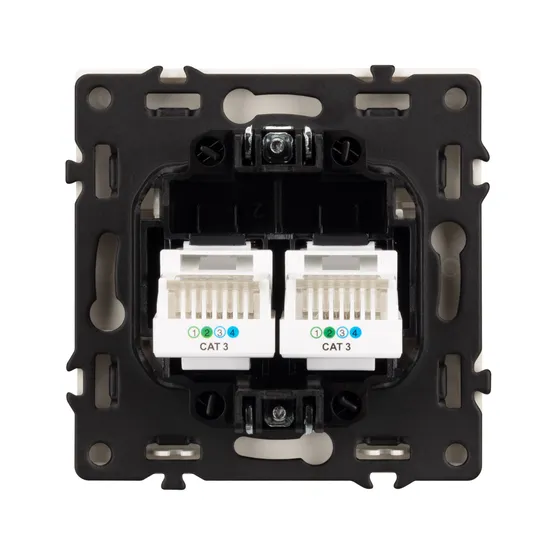 Фото #4 товара Механизм сдвоенной телефонной розетки SCT-NOBE-MTL2-SFPL-CA (RJ-11, 4C) (Arlight, Кашемир)