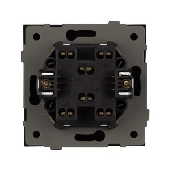 Фото #2 товара Механизм выключателя двухклавишный проходной SWT-TENDO-MKP2-SFPL-GR (230V, 10A) (Arlight, -)