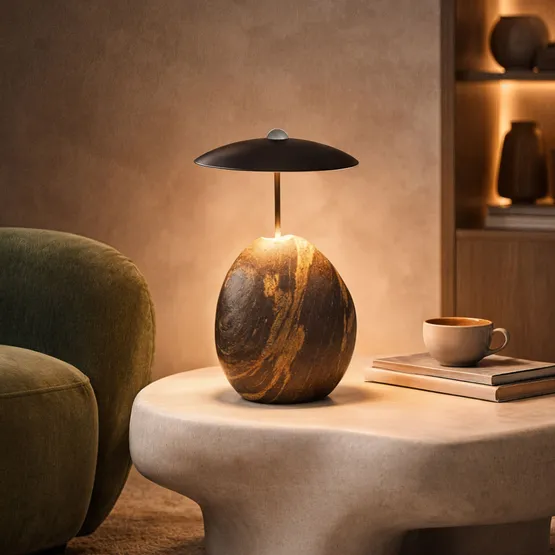 Фото #4 товара Светильник SP-UMANI-TAB-S25x34-6W Warm2700 (BK, 90 deg, 230V) (Arlight, IP20, Натуральный камень, 5 лет)