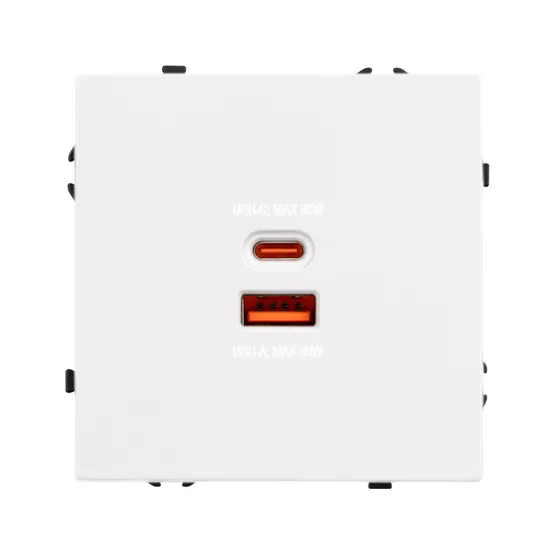 Фото #3 товара Механизм розетки с быстрой USB зарядкой SCT-NOBE-MUAC-SFPL-FC-WH (65W, QC3) (Arlight, -)
