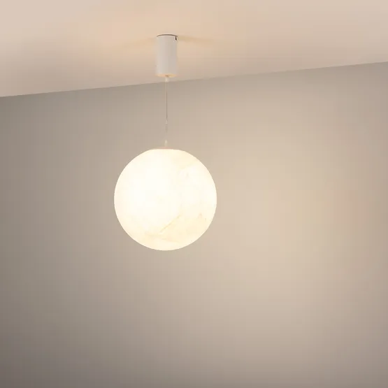 Фото #3 товара Светильник SP-SILKA-HANG-R300-7W Warm2700 (WH, 330 deg, 230V) (Arlight, IP20, Натуральный шелк, 3 года)