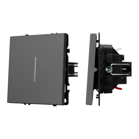 Фото #1 товара Механизм выключателя одноклавишный проходной LED SWT-NOBE-MKP1-SFPL-L-GR (230V, 10A) (Arlight, -)