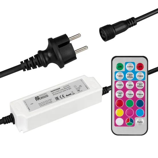 Фото #1 товара Контроллер ARD-CLASSIC-SYNC-RGB-3000LED Black (230V, 250W, RF ПДУ) (Ardecoled, Закрытый)