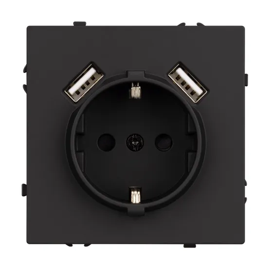 Фото #2 товара Механизм розетки с USB зарядкой SCT-NOBE-MUAA-SFPL-BK (230V, 16A) (Arlight, -)