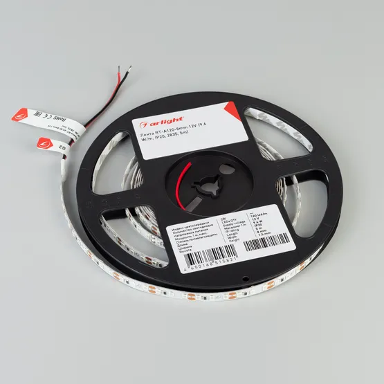 Фото #3 товара Светодиодная лента RT-A120-8mm 12V UV400 (9.6 W/m, IP20, 2835, 5m) (Arlight, Открытый)
