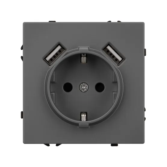 Фото #2 товара Механизм розетки с USB зарядкой SCT-NOBE-MUAA-SFPL-GR (230V, 16A) (Arlight, -)